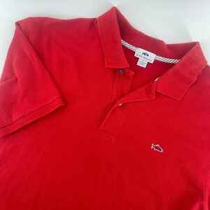 Fish Hippie Polo Shirt Embroidered Logo Short Sleeve Casual‎ Red Mens L